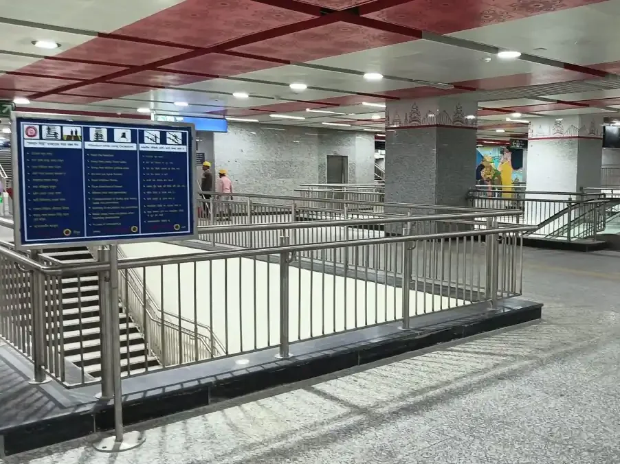 Inside metro station